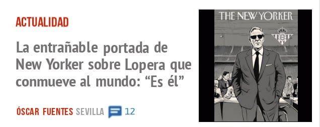 ACTUALIDAD. La entrañable portada de New Yorker sobre Lopera que conmueve al mundo: "Es él"