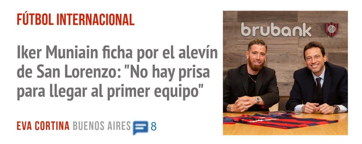 FÚTBOL INTERNACIONAL. Iker Muniain ficha por el alevín de San Lorenzo: "No hay prisa para llegar al primer equipo"