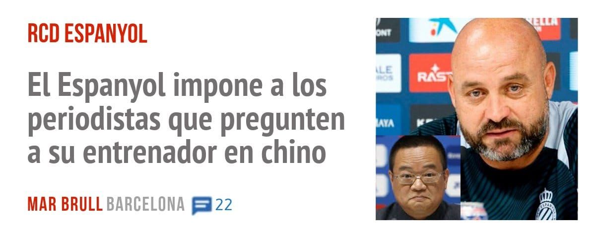 RCD ESPANYOL. El Espanyol impone a los periodistas que pregunten a su entrenador en chino