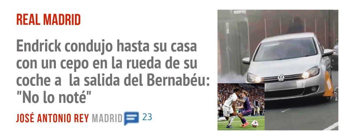 REAL MADRID. Endrick condujo hasta su casa con un cepo en la rueda de su coche a la salida del Bernabéu: "No 10 noté"