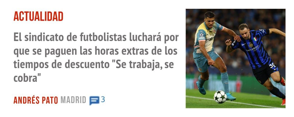 ACTUALIDAD. El sindicato de futbolistas luchará por que se paguen las horas extras de los tiempos de descuento "Se trabaja, se cobra"