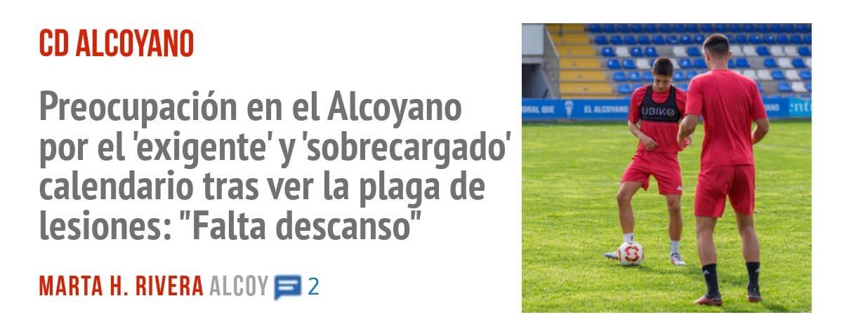 CD ALCOYANO. Preocupación en el Alcoyano por el 'exigente' y 'sobrecargado' calendario tras ver la plaga de lesiones: "Falta descanso"