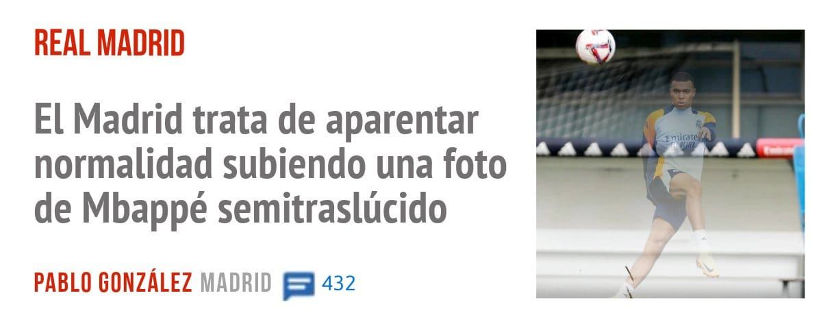 REAL MADRID. El Madrid trata de aparentar normalidad subiendo una foto de Mbappé semitraslúcido