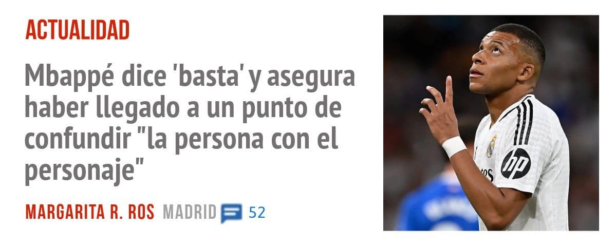 ACTUALIDAD. Mbappé dice 'basta' y asegura haber llegado a un punto de confundir "la persona con el personaje"