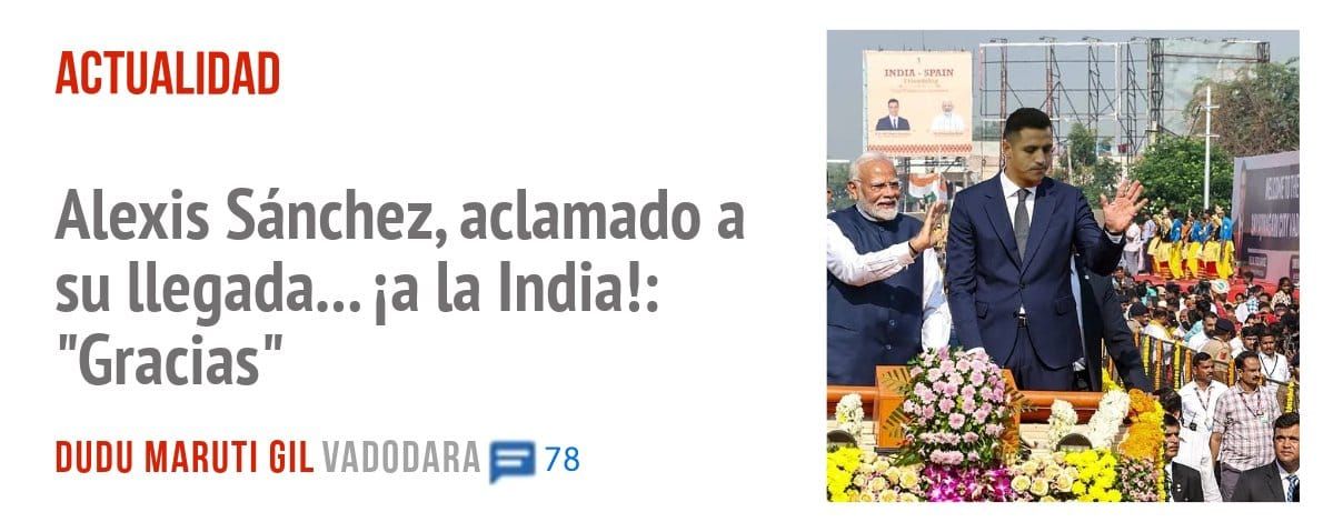 ACTUALIDAD. Alexis Sánchez, aclamado a su llegada... ia la India!: "Gracias"