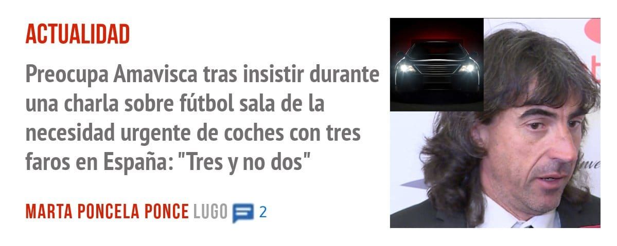 ACTUALIDAD. Preocupa Amavisca tras insistir durante una charla sobre fútbol sala de la necesidad urgente de coches con tres faros en España: "Tres y no dos"
