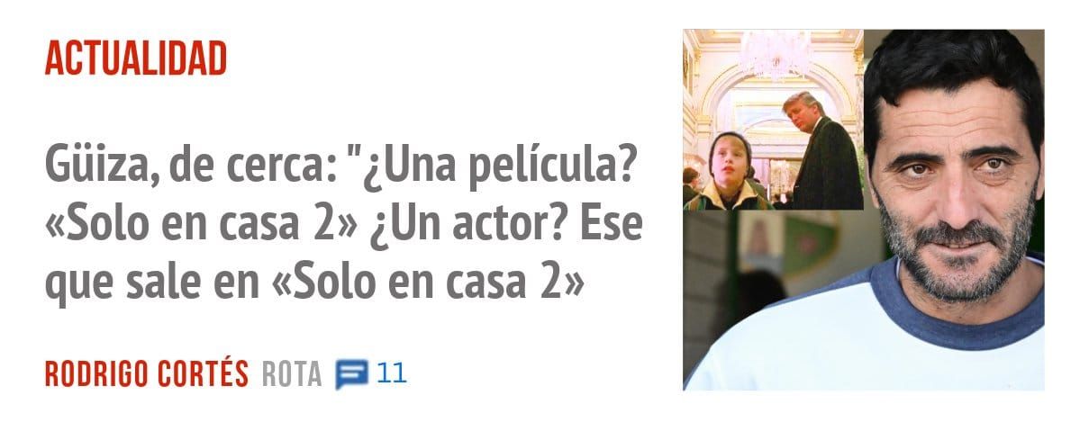 ACTUALIDAD. Güiza, de cerca: "¿Una película? «Solo en casa 2» ¿Un actor? Ese que sale en «Solo en casa 2»