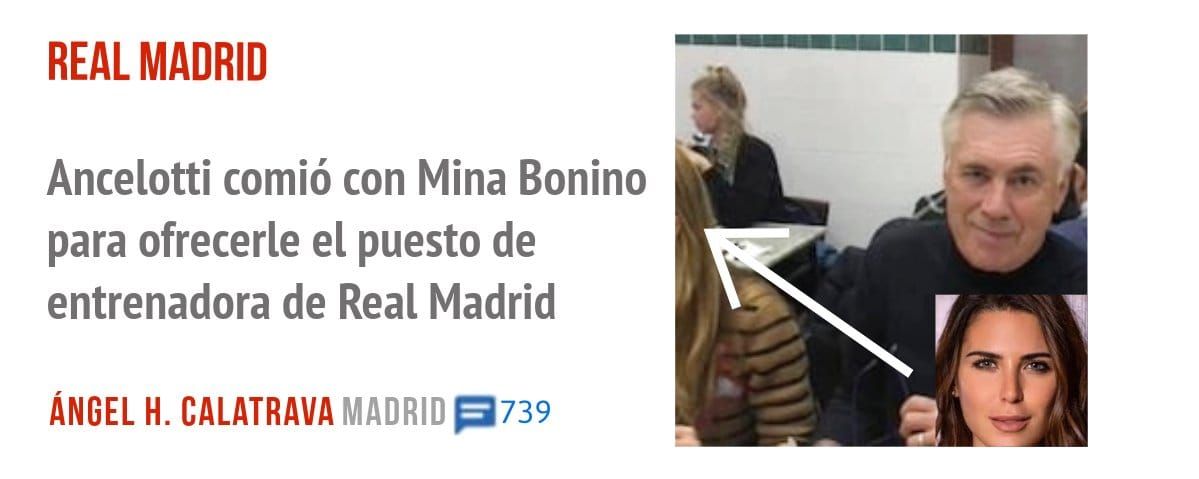 REAL MADRID. Ancelotti comió con Mina Bonino para ofrecerle el puesto de entrenadora de Real Madrid
