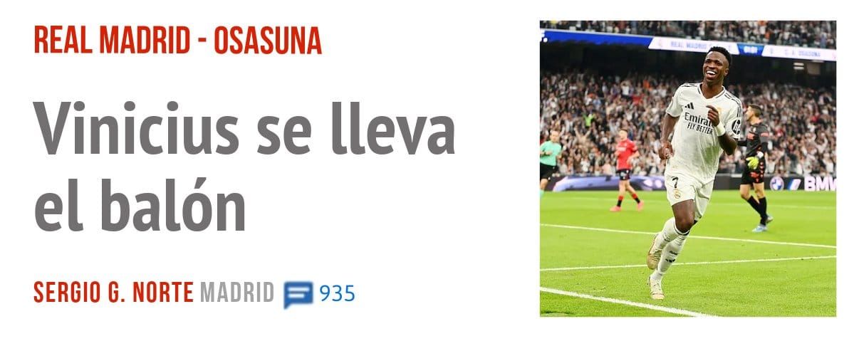 REAL MADRID - OSASUNA. Vinicius se lleva el balón