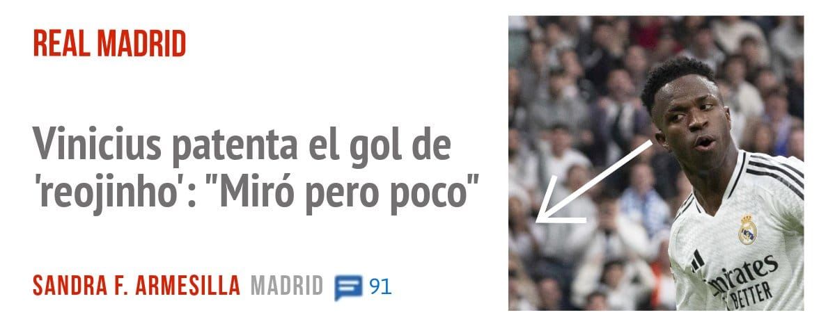 REAL MADRID. Vinicius patenta el gol de 'reojinho': "Miró pero poco"