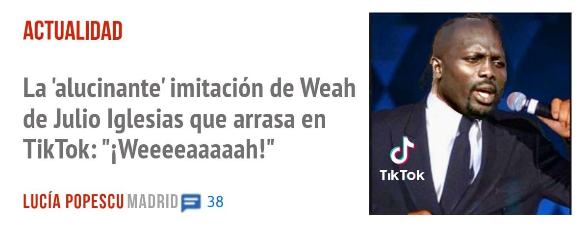ACTUALIDAD. La 'alucinante' imitación de Weah de Julio Iglesias que arrasa en TikT0k: 'tweeeeaaaaah!"