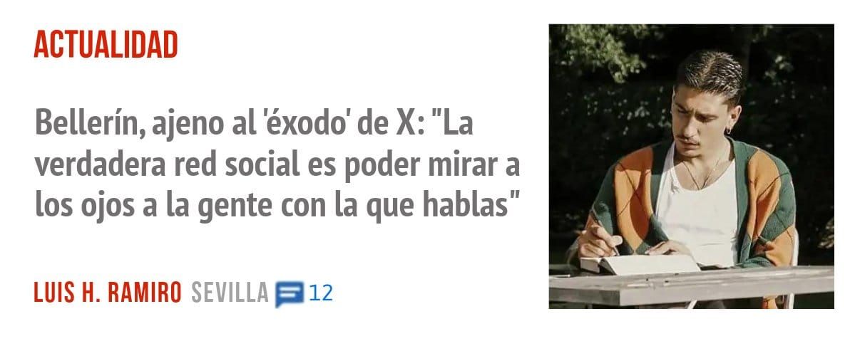 ACTUALIDAD. Bellerín, ajeno al 'éxodo' de X: "La verdadera red social es poder mirar a los ojos a la gente con la que hablas"