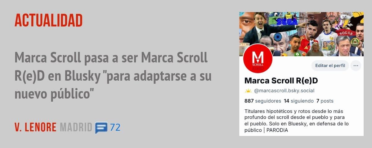 ACTUALIDAD. Marca Scroll pasa a ser Marca Scroll R(e)D en Blusky "para adaptarse a su nuevo público"