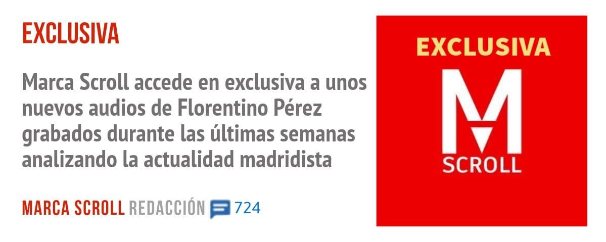 EXCLUSIVA. Marca Scroll accede en exclusiva a unos nuevos audios de Florentino Pérez grabados durante las últimas semanas analizando la actualidad madridista