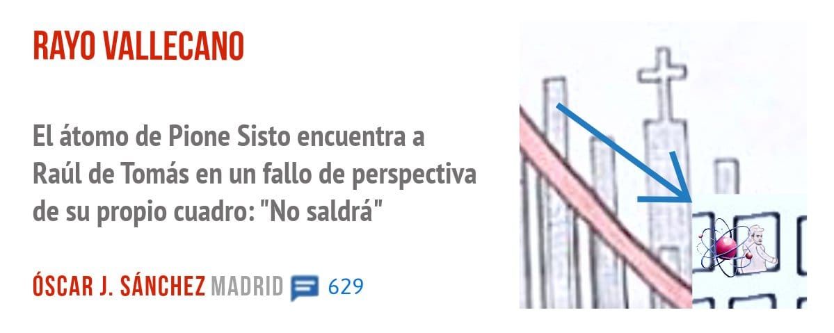 RAYO VALLECANO. El átomo de Pione Sisto encuentra a Raúl de Tomás en un fallo de perspectiva de su propio cuadro: "No saldrá"