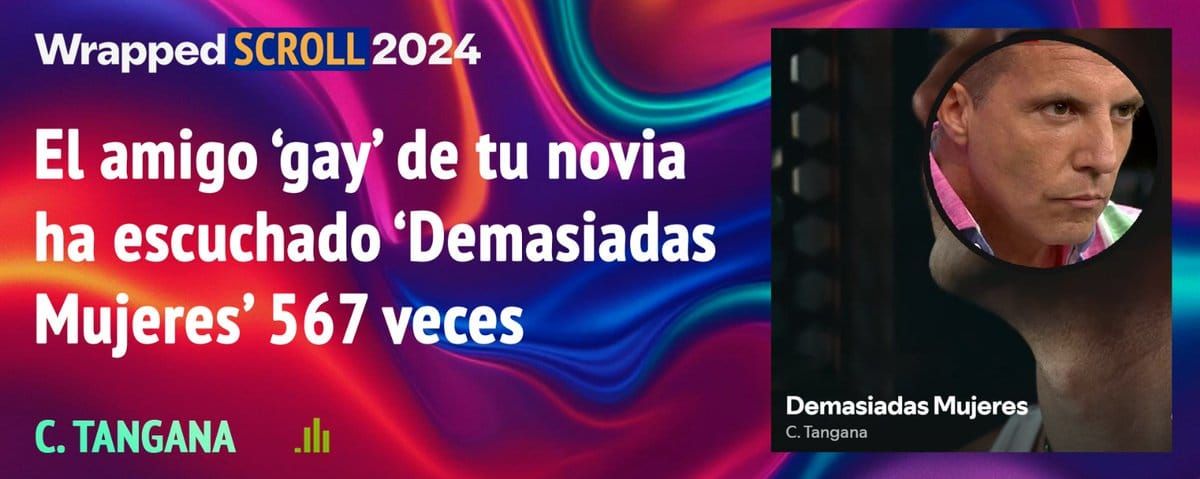Wrapped. El amigo 'gay' de tu novia ha escuchado 'Demasiadas Mujeres' 567 veces