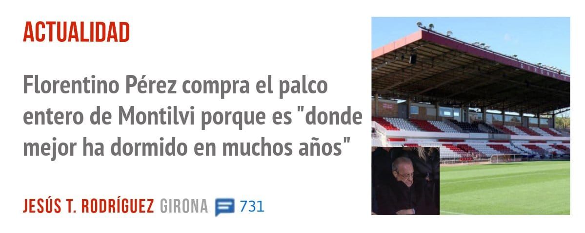 ACTUALIDAD. Florentino Pérez compra el palco entero de Montilvi porque es "donde mejor ha dormido en muchos años"