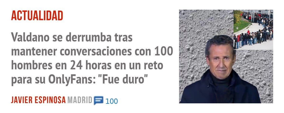 ACTUALIDAD. Valdano se derrumba tras mantener conversaciones con 100 hombres en 24 horas en un reto para su OnlyFans: "Fue duro"