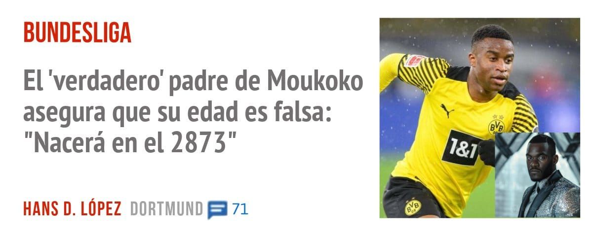 BUNDESLIGA. El 'verdadero' padre de Moukoko asegura que su edad es falsa: "Nacerá en ei 2873"