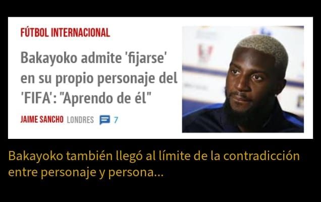 FÚTBOL INTERNACIONAL. Bakayoko admite 'fijarse' en su propio personaje del 'FIFA': "Aprendo de él" JAIMESANCHO LONDRES p 7 Bakayoko también llegó al límite de la contradicción