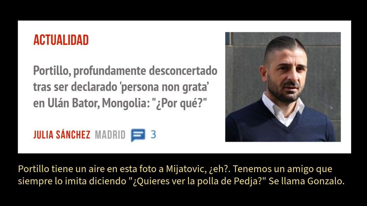 Portillo tiene un aire en esta foto a Mijatovic, ¿eh?. Tenemos un amigo que