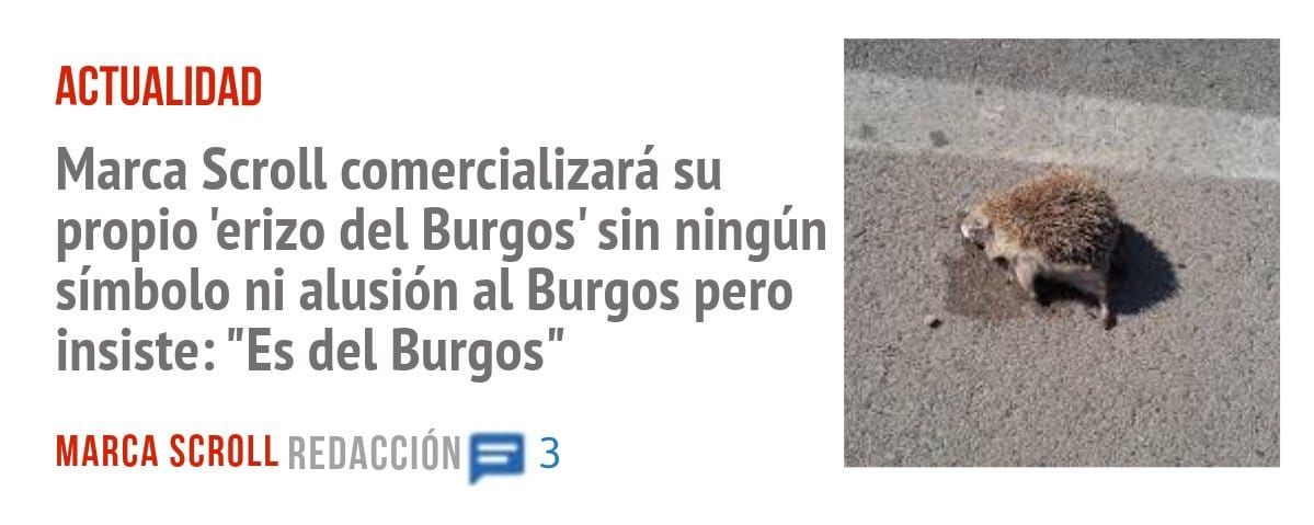 ACTUALIDAD. Marca Scroll comercializará su propio 'erizo del Burgos' sin ningún símbolo ni alusión al Burgos pero insiste: "Es del Burgos"