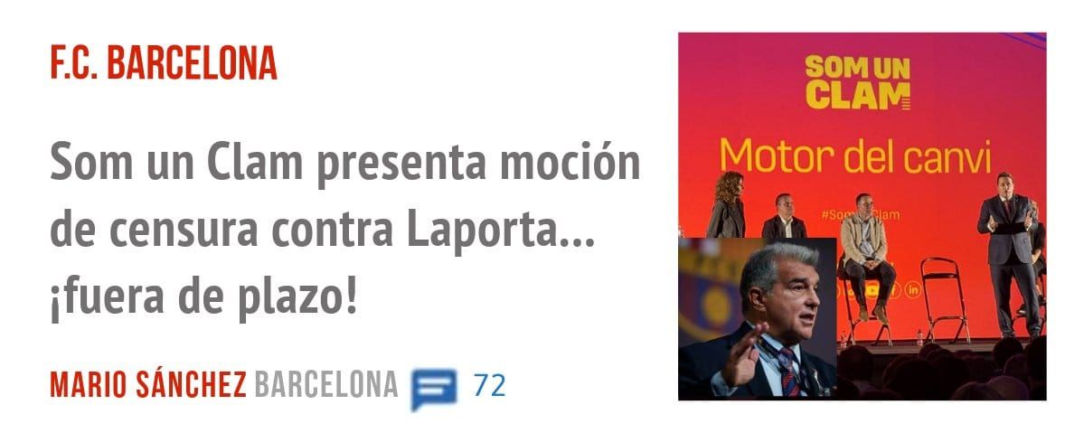 F.C. BARCELONA. de censura contra Laporta... fuera de plazo!