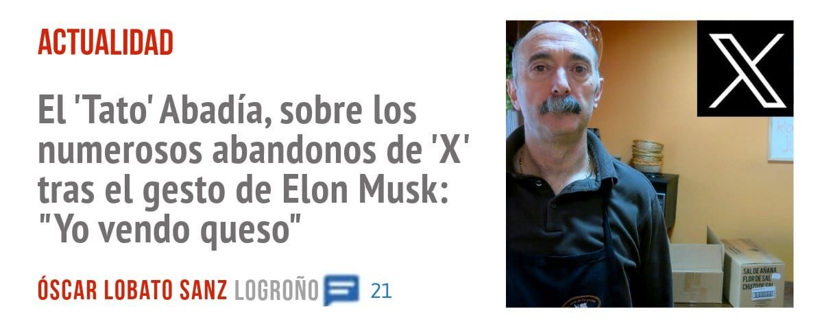 ACTUALIDAD. El 'Tato' Abadía, sobre los numerosos abandonos de 'X' tras el gesto de Elon Musk: "Yo vendo queso"