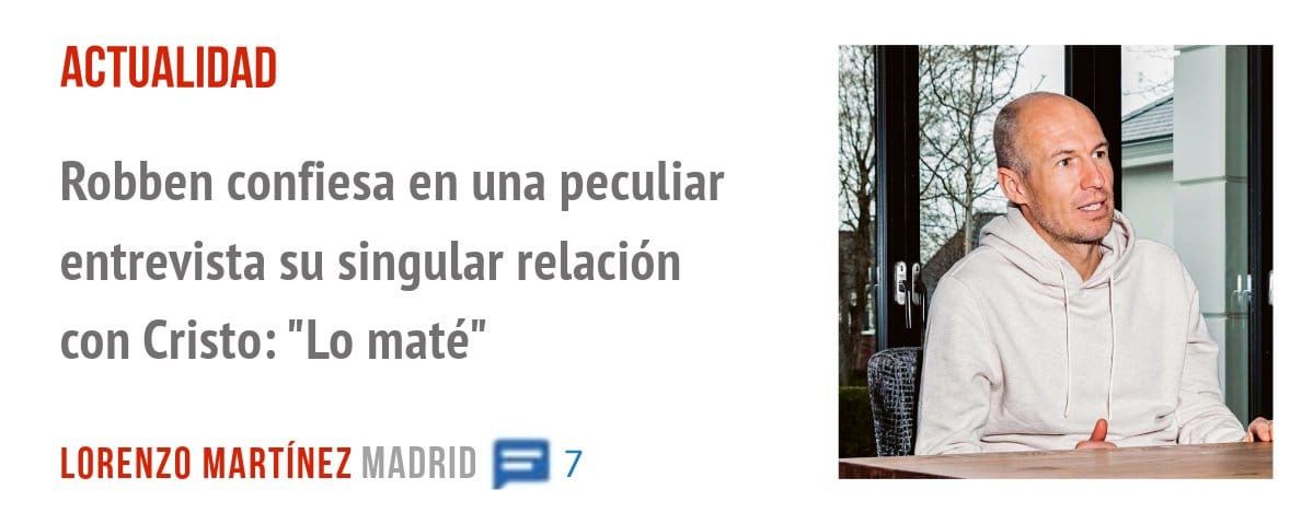 ACTUALIDAD. Robben confiesa en una peculiar entrevista su singular relación con Cristo: "Lo maté"