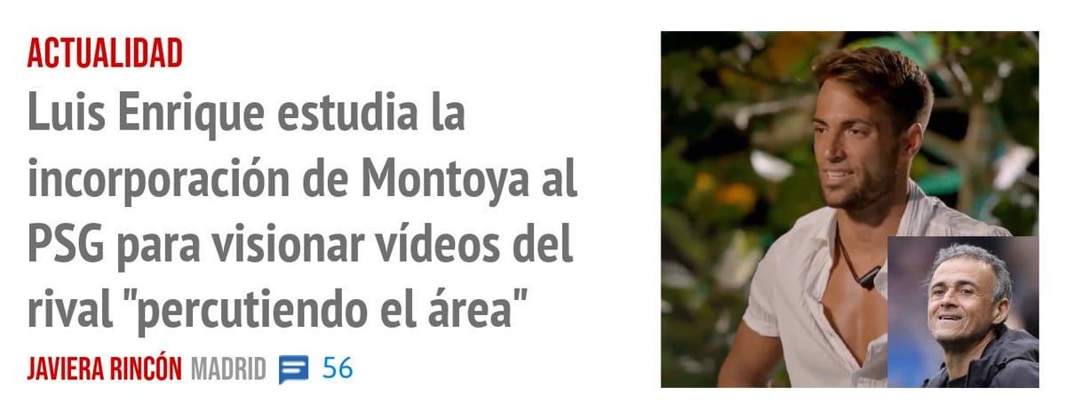 ACTUALIDAD. Luis Enrique estudia la incorporación de Montoya al PSG para visionar vídeos del rival "percutiendo el área"