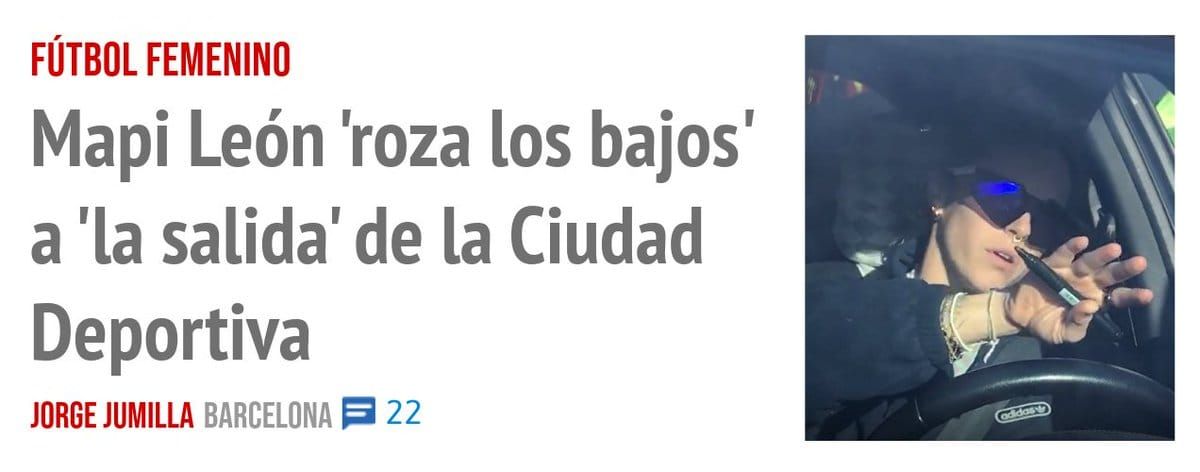 FÚTBOL FEMENINO. Mapi León 'roza los bajos' a 'la salida' de la Ciudad Deportiva