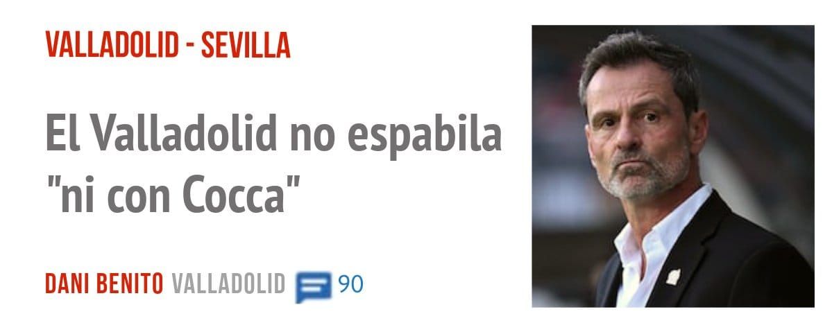 VALLADOLID - SEVILLA. El Valladolid no espabila "ni con Cocca"