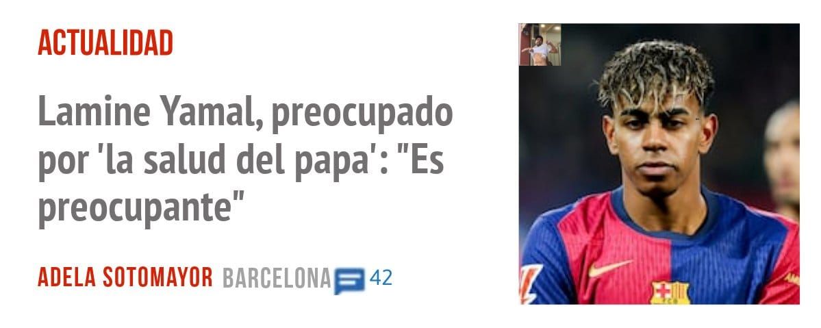 ACTUALIDAD. Lamine Yamal, preocupado por 'la salud del papa': "Es preocupante"