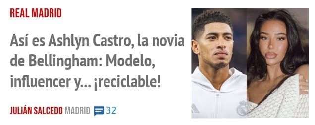 REAL MADRID. Así es Ashlyn Castro, la novia , de Bellingham: Modelo, influencer y... ireciclable!