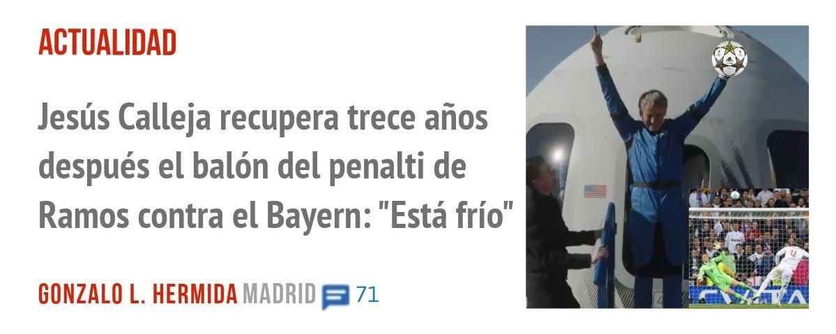 ACTUALIDAD. Jesús Calleja recupera trece años después el balón del penalti de Ramos contra el Bayern: "Está frío"