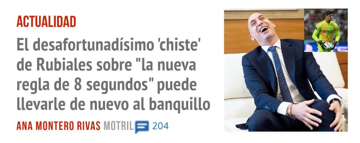 ACTUALIDAD. El desafortunadísimo 'chiste' de Rubiales sobre "la nueva regla de 8 segundos" puede llevarle de nuevo al banquillo