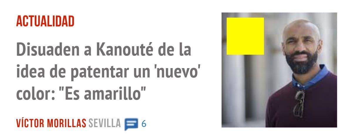 ACTUALIDAD. Disuaden a Kanouté de la idea de patentar un 'nuevo' color: "Es amarillo"