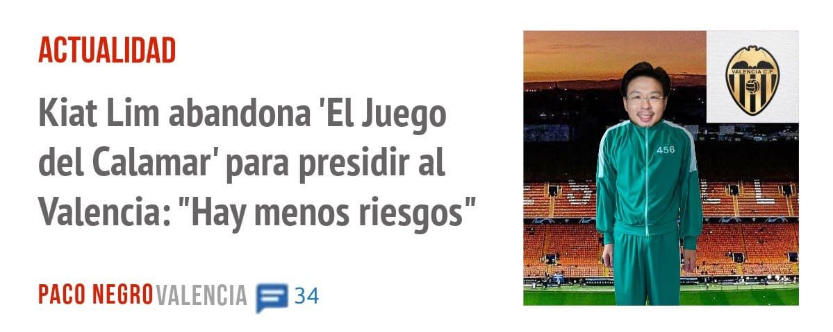 ACTUALIDAD. Kiat Lim abandona 'El Juego del Calamar' para presidir al Valencia: "Hay menos riesgos"