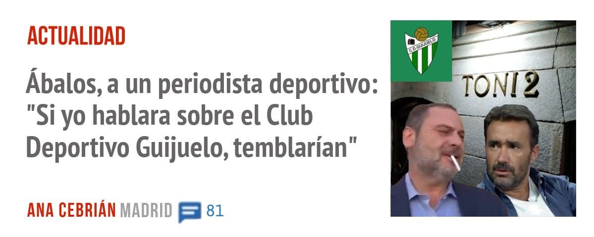 ACTUALIDAD. Ábalos, a un periodista deportivo: "Si yo hablara sobre el Club Deportivo Guijuelo, temblarían"