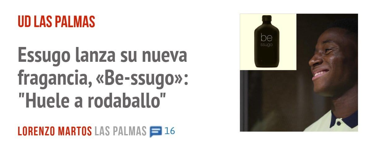 UD LAS PALMAS. Essugo lanza su nueva fragancia, «Be-ssugo»: "Huele a rodaballo"