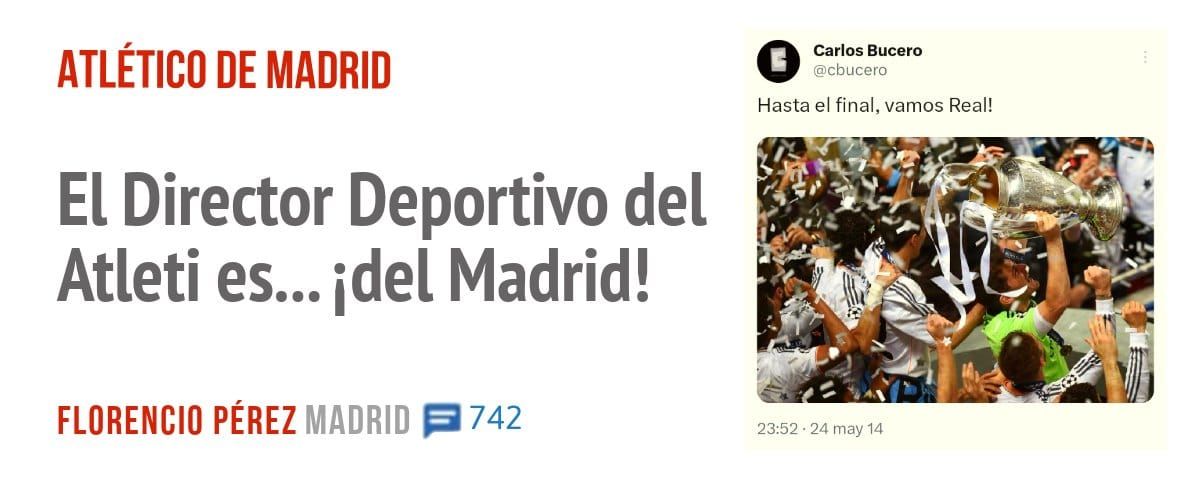 ATLÉTICO DE MADRID. El Director Deportivo del Atleti es... idel Madrid!