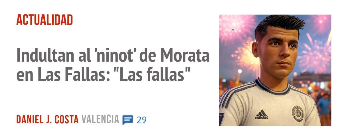 ACTUALIDAD. Indultan al 'ninot' de Morata en Las Fallas: "Las fallas"