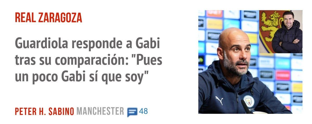 REAL ZARAGOZA. Guardiola responde a Gabi tras su comparación: "Pues un poco Gabi sí que soy"