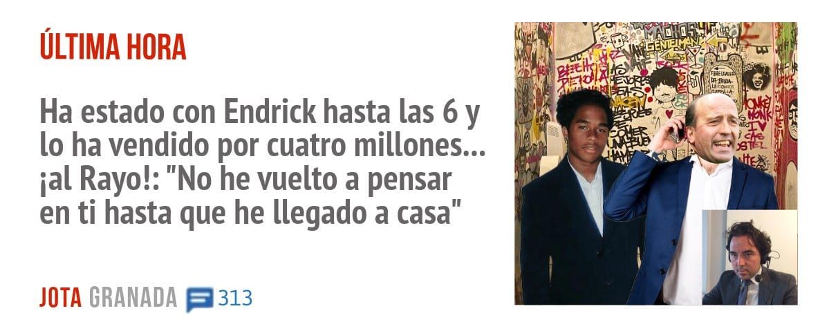ÚLTIMA HORA. Ha estado con Endrick hasta las 6 y 10 ha vendido por cuatro millones... PI Rayo!: "No he vuelto a pensar en ti hasta que he llegado a casa"