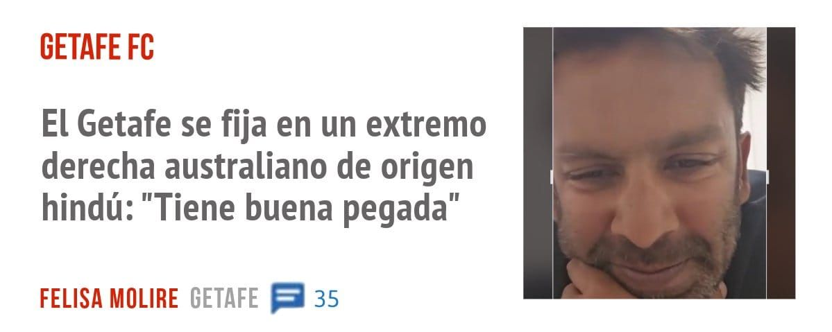 GETAFE FC. El Getafe se fija en un extremo derecha australiano de origen hindú: "Tiene buena pegada"