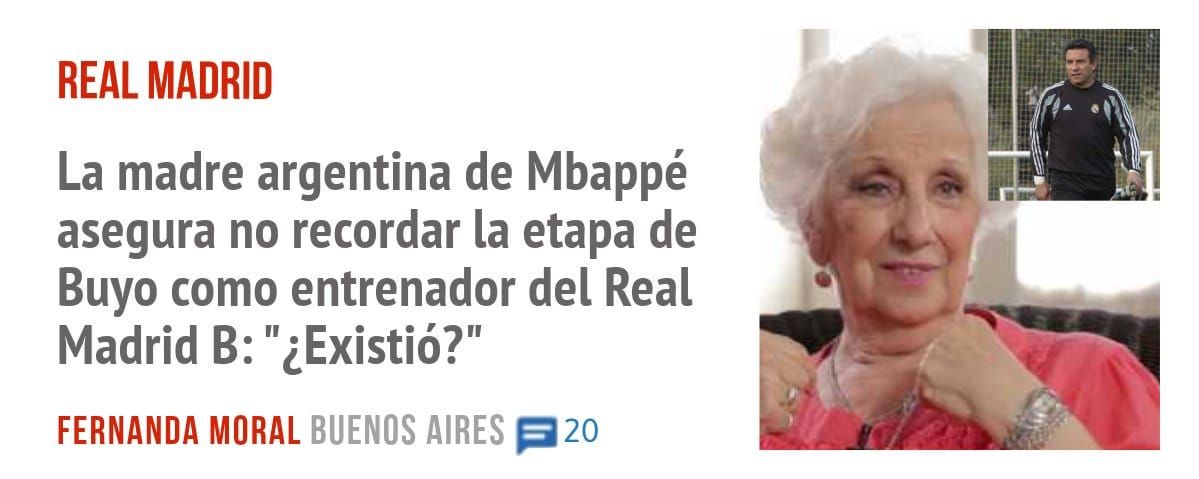 REAL MADRID. La madre argentina de Mbappé asegura no recordar la etapa de Buyo como entrenador del Real Madrid B: "¿Existió?"