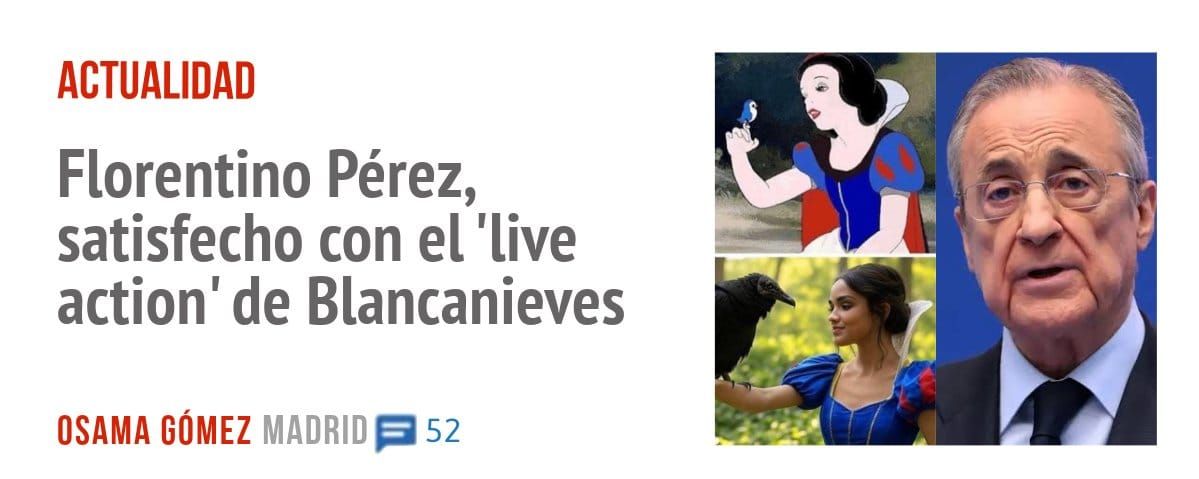 ACTUALIDAD. Florentino Pérez, satisfecho con el 'live action' de Blancanieves