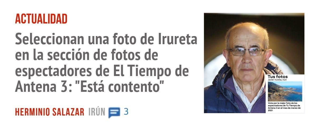 ACTUALIDAD. Seleccionan una foto de Irureta en la sección de fotos de espectadores de El Tiempo de Antena 3: "Está contento"