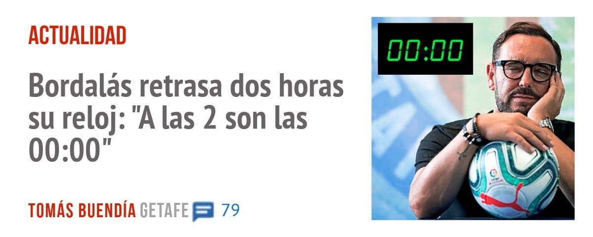 ACTUALIDAD. Bordalás retrasa dos horas su reloj: "A las 2 son las
