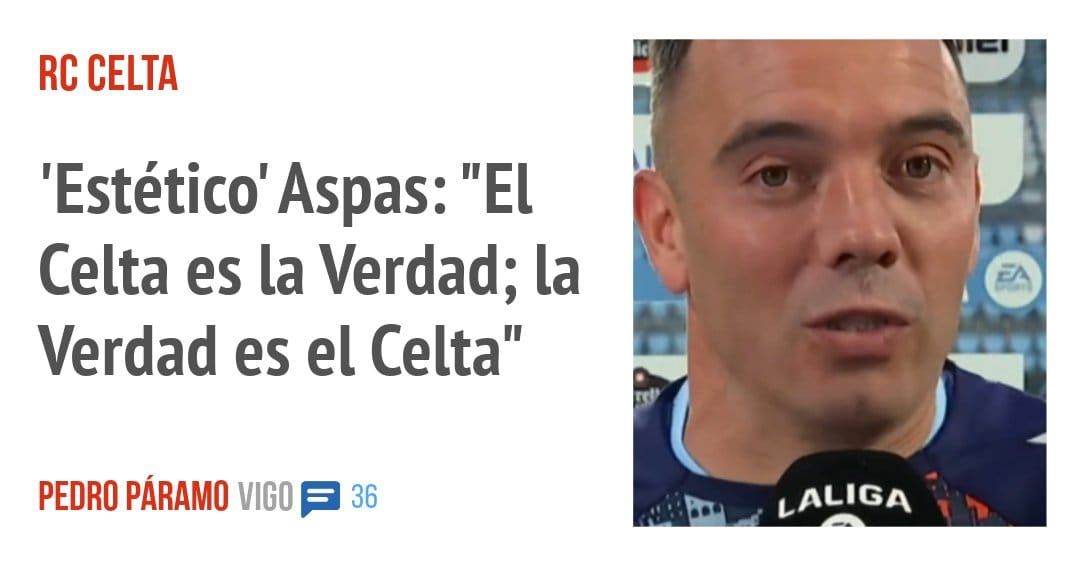 RC CELTA. 'Estético' Aspas: "El Celta es la Verdad; la Verdad es el Celta"